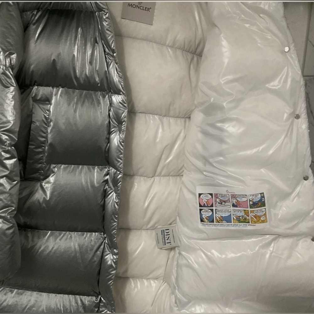 Moncler Silver and White Puffer Coat - Picture 7 of 16